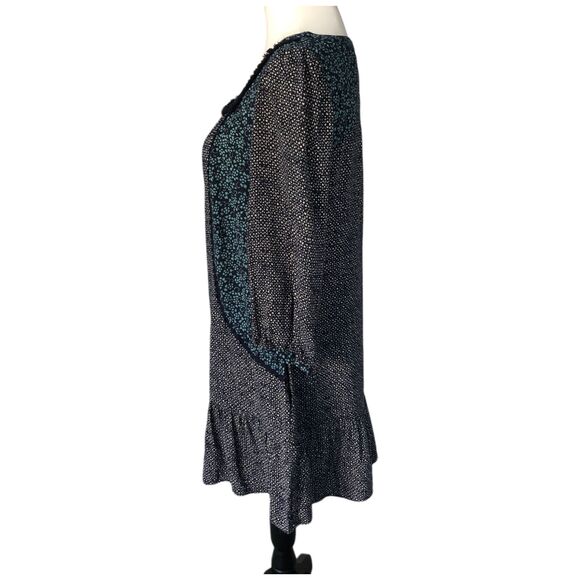 Anthropologie Holding Horses Boho Short Blue Floral Geo Print Pockets Dress Sz 0 - Picture 3 of 14